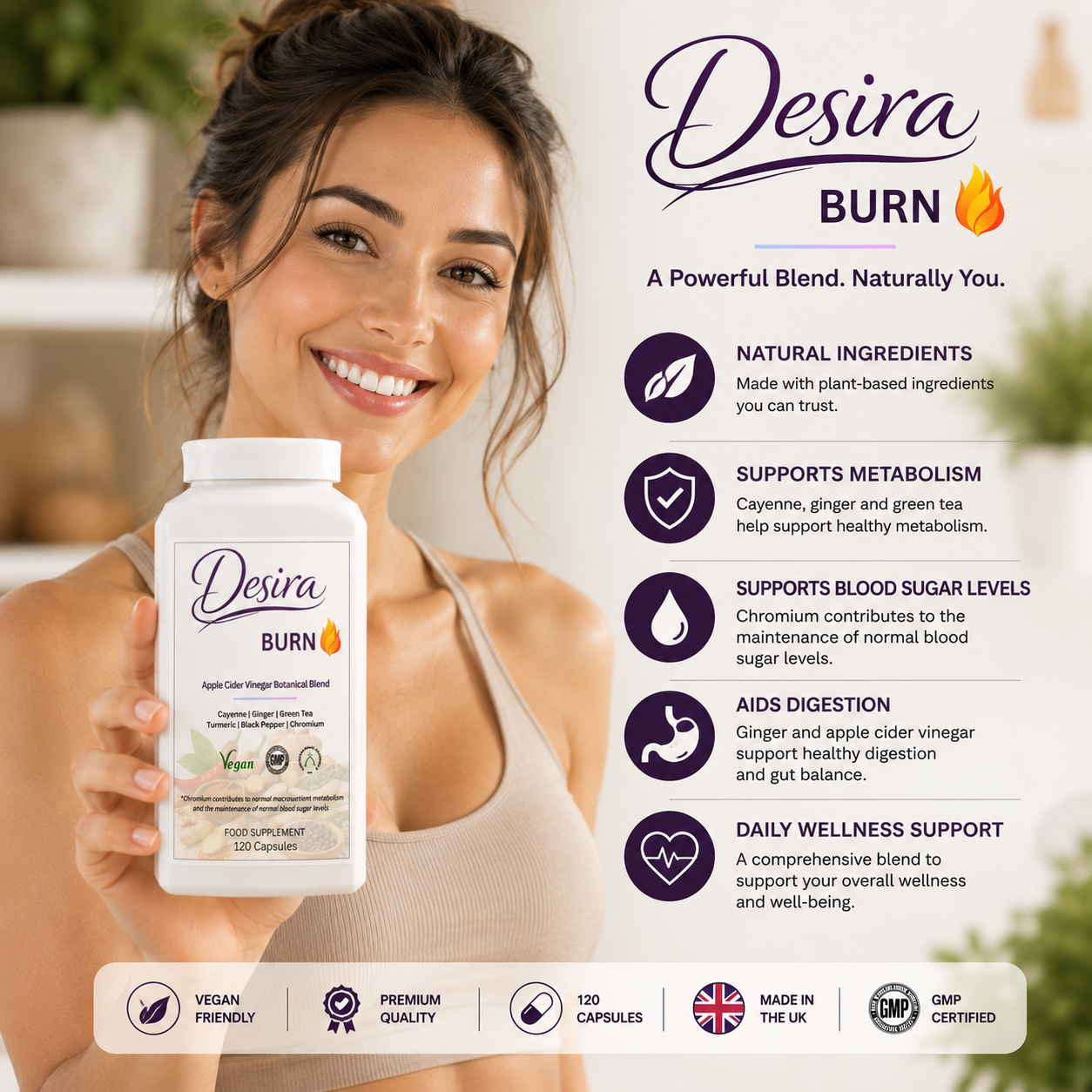 Premium Apple Cider Vinegar Capsules with Green Tea & Chromium